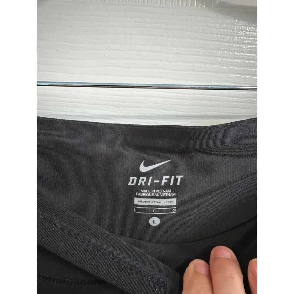 Nike Y2K NWT Deadstock Capri Leggings Black Athletic Pants Sz L Slim Fit